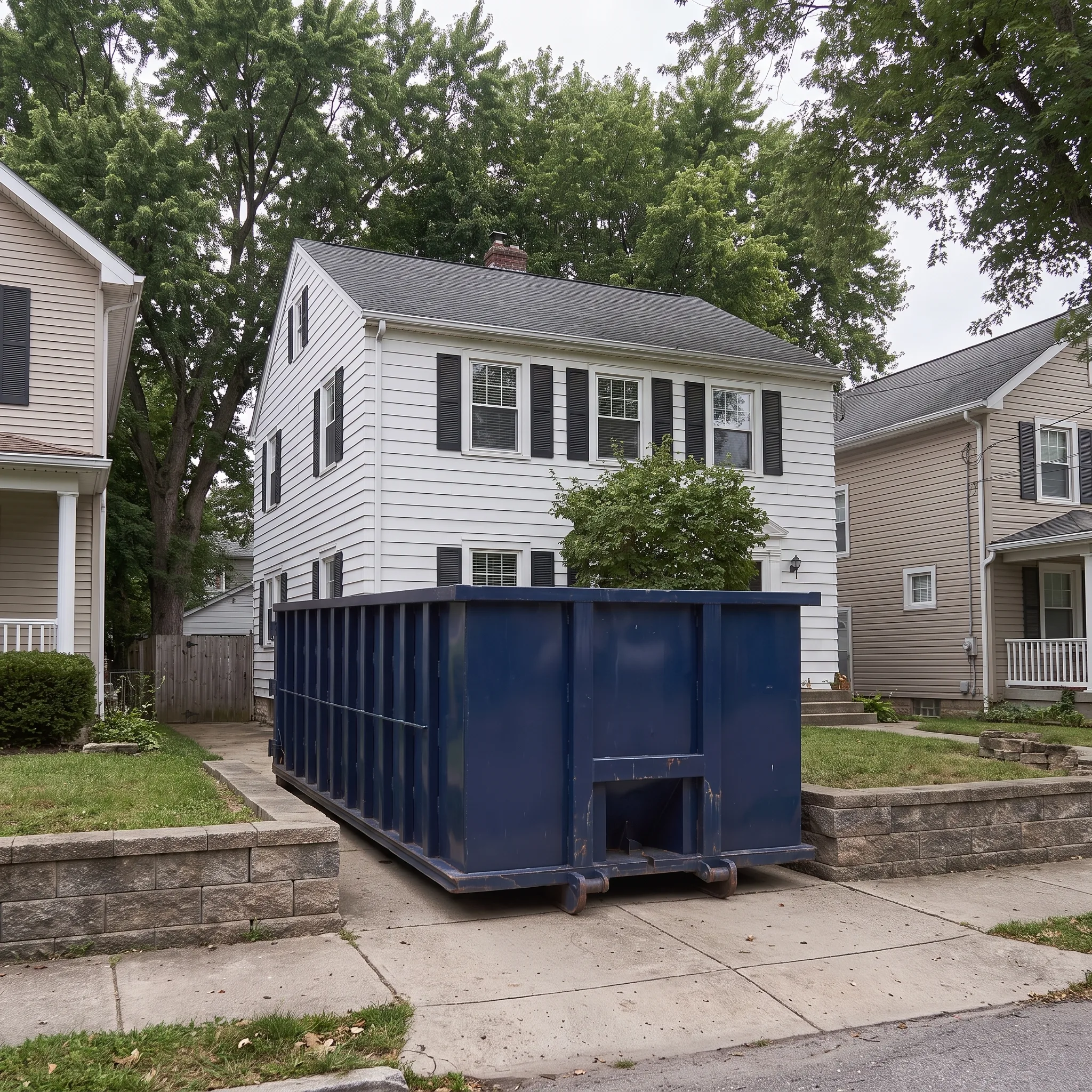 Roll-off dumpster on a New Jersey job site